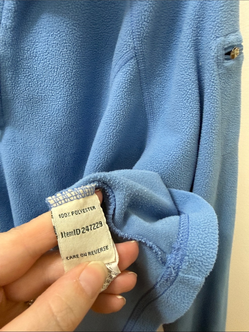 LL Bean Light Blue Half-Zip Fleece Pullover - - Picture 3 of 6